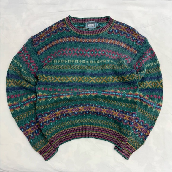 VTG Woolrich Patterned Knit Sweater - Picture 1 of 6